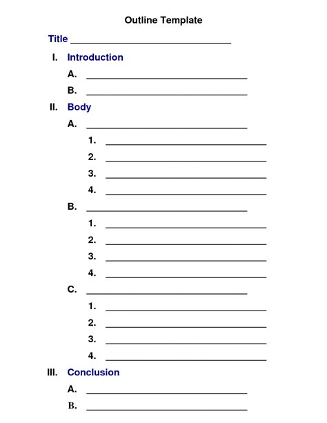 Outline Format Template