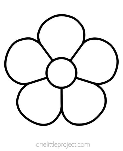 Outline Printable Flower Template