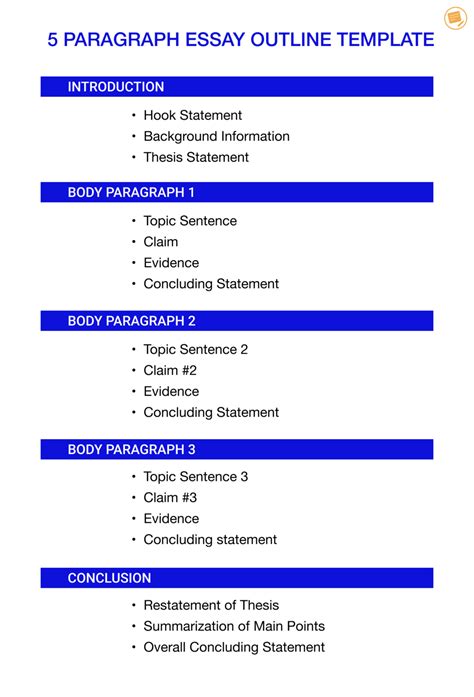 Outline Template For 5 Paragraph Essay