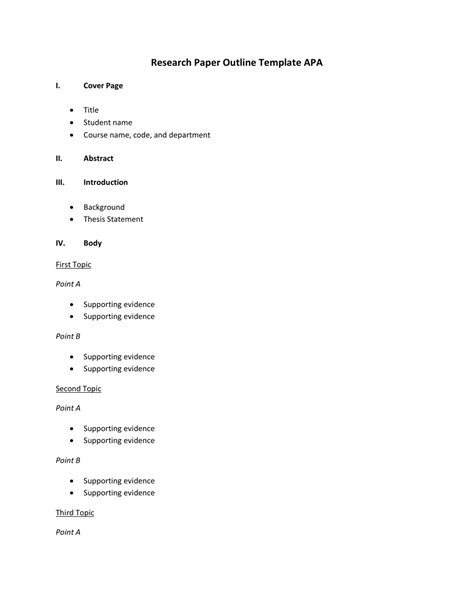 Outline Template For Research Paper Apa