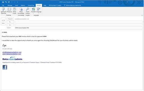Outlook Message Template