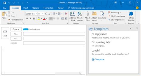Outlook My Templates