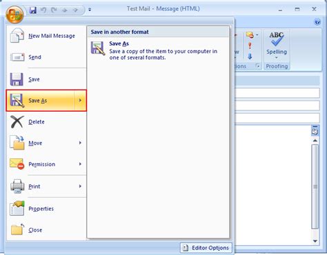 Outlook Save As Template
