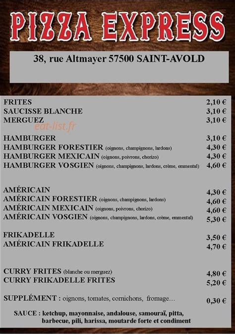 PIZZA EXPRESS à Saint-Avold