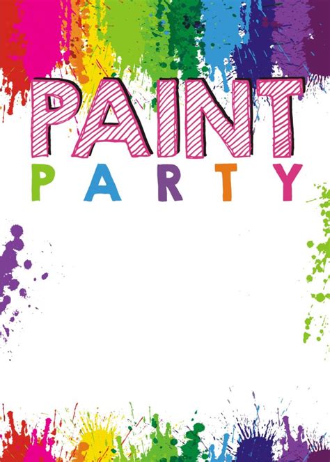 Paint Party Invitation Template Free