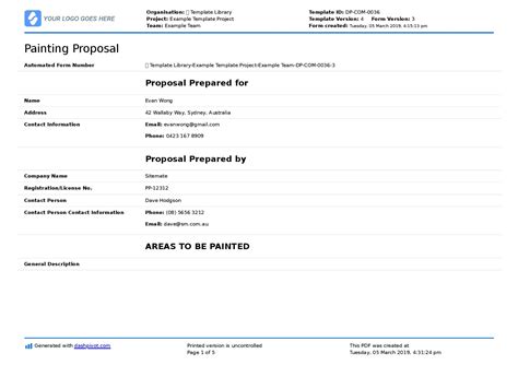 Painting Proposal Template