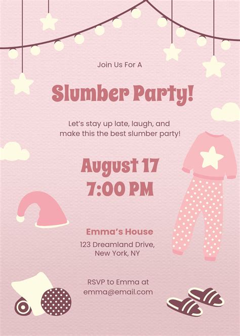 Pajama Party Invitation Templates Free