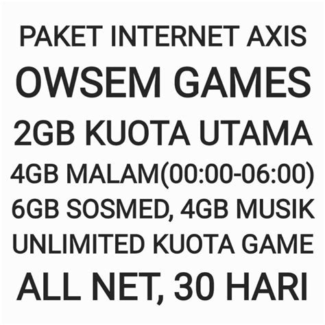 Get Owsem Value with 16GB Axis Data Package in Indonesia