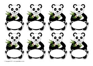 Panda-Themed Labels