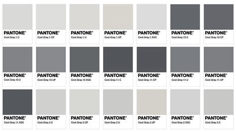 Pantone Colour Chart Grey