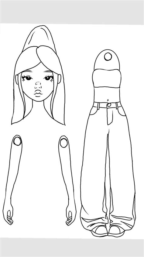 Paper Hanging Doll Template