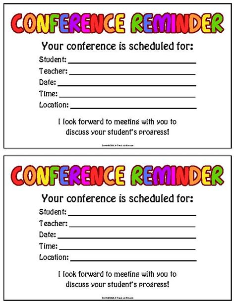 Parent Teacher Conference Reminder Template