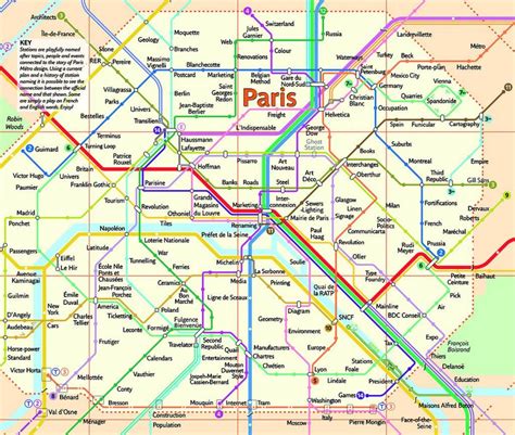 Paris Metro Printable Map