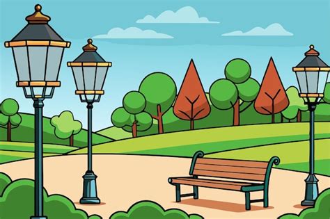 Park Cartoon Drawing