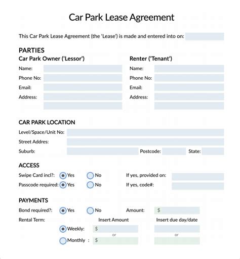 Parking Contract Template