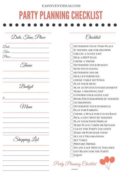 Party Plan Template