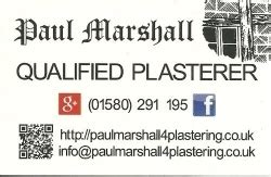 Paul Marshall - Qualified Plasterer