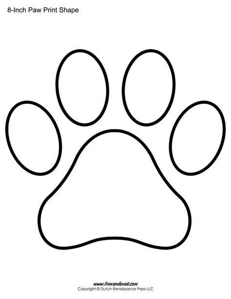 Paw Print Template