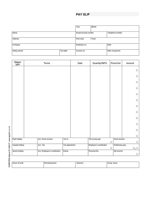 Paycheck Stub Template