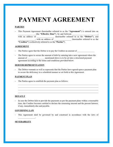 Payment Agreement Template