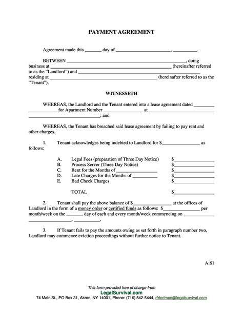 Payment Agreement Template Free