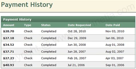 Payment History Template