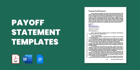 Payoff Statement Template