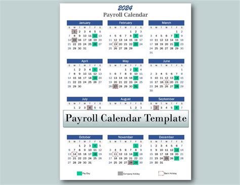 Payroll Calendar Template Excel