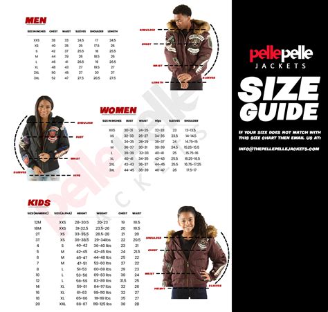 Pelle Pelle Size Chart