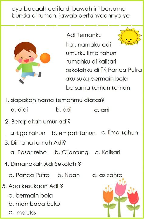 Pemahaman Isi Teks Bacaan Pendek UTS Bahasa Indonesia Tema 1