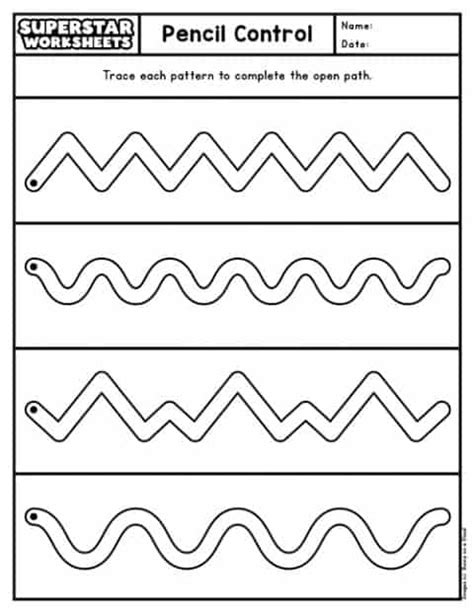 Pencil Control Practice Free Template