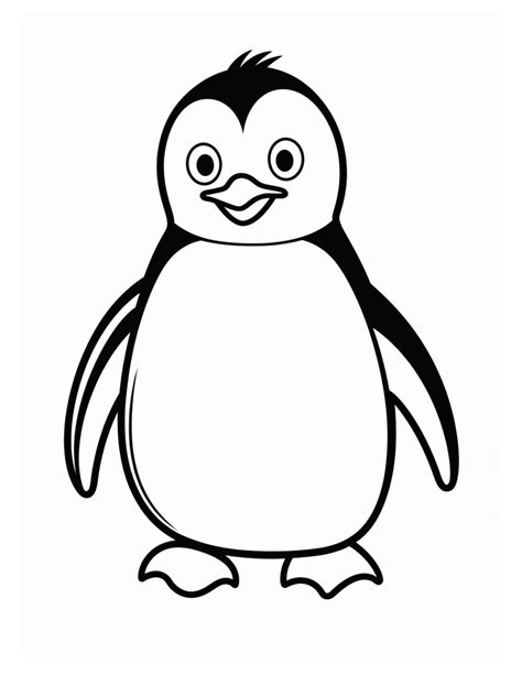 Penguin Outline Printable