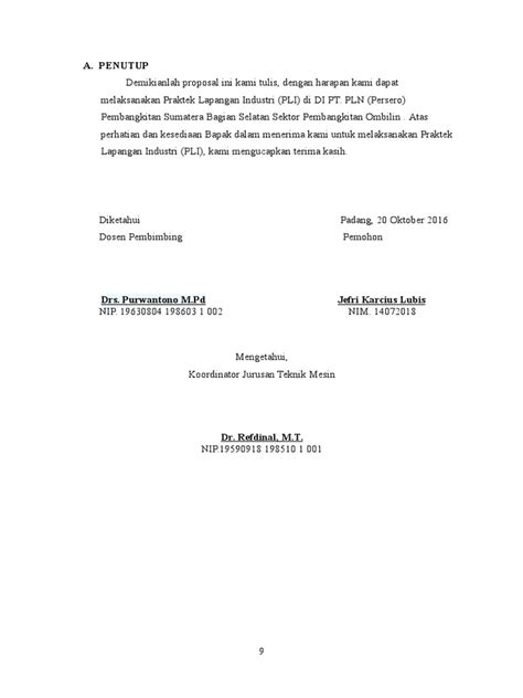 Penutup Proposal