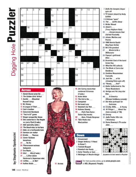People Magazine Crossword Printable