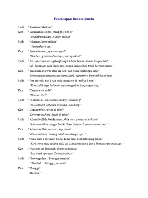 Percakapan Bahasa Sunda