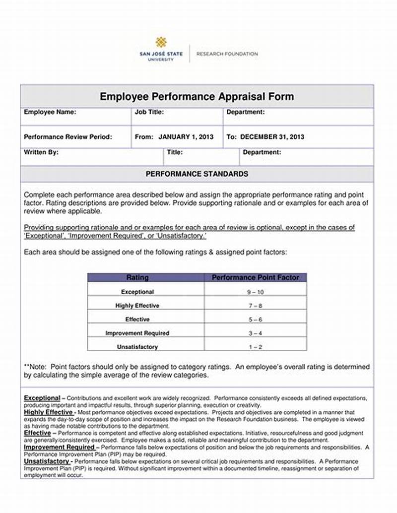 Performance Review Form Examples