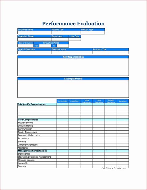 Performance Review Template Word