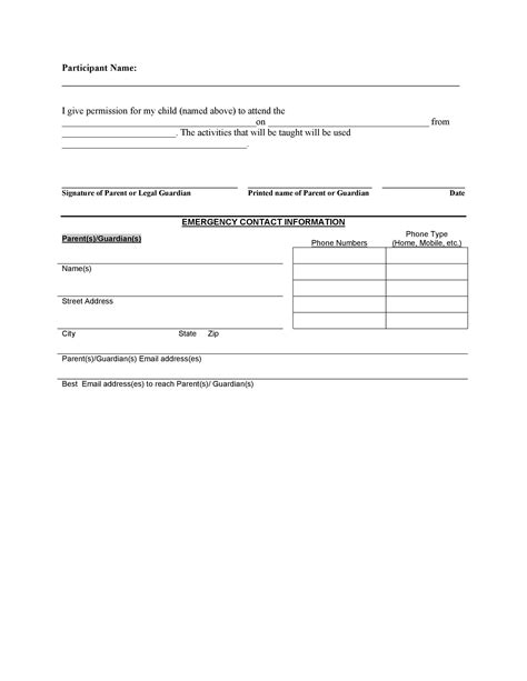 Permission Slips Template