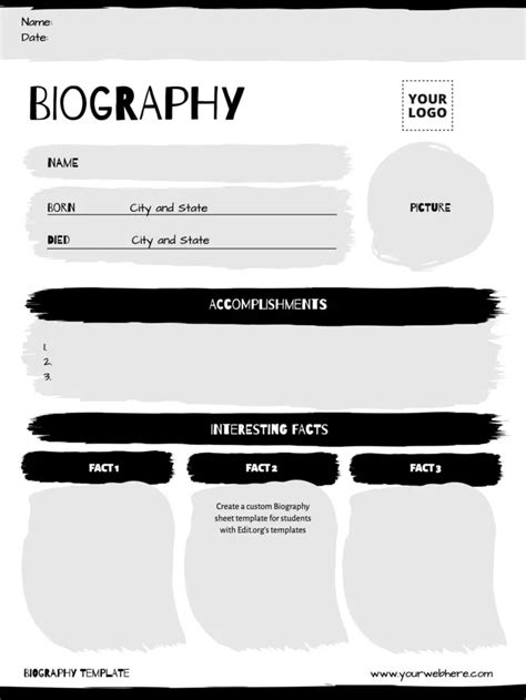 Personal Biography Templates