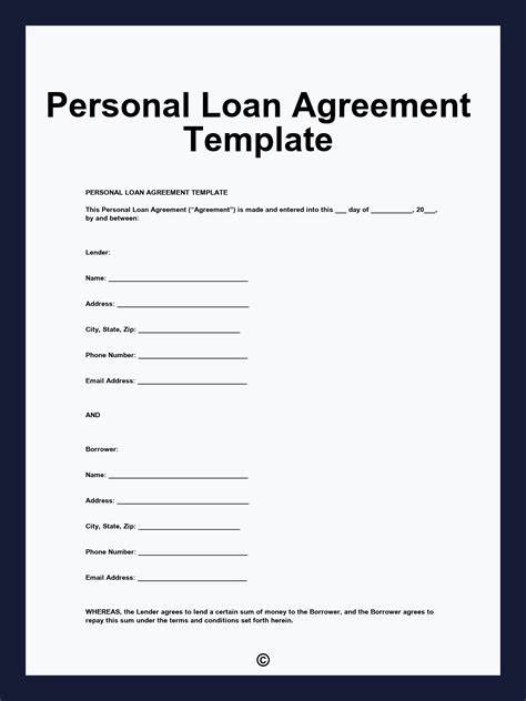 Personal Loan Form Template