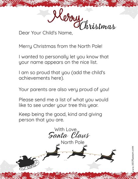 Personalized Letters From Santa Template