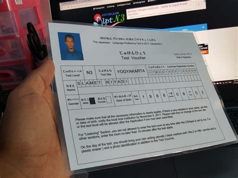 Persyaratan pencetakan kartu ujian JLPT di Indonesia