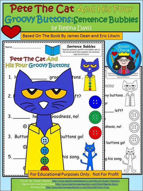 Pete The Cat Printable Buttons