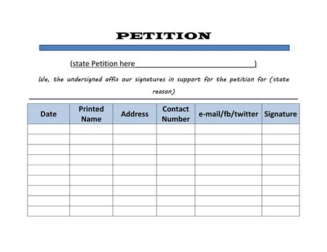 Petition Templates Free