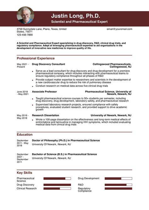 Phd Resume For Industry Template