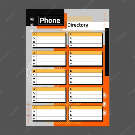 Phone Book Directory Template