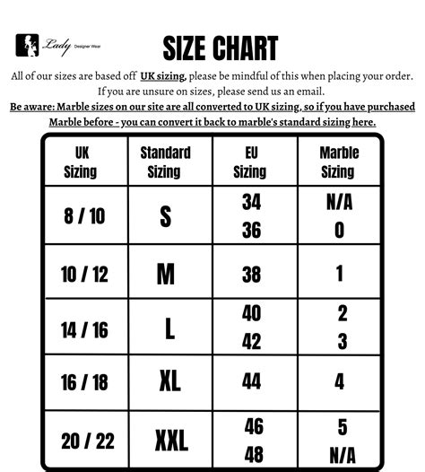 Photo Size Chart