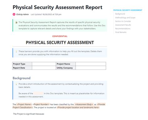 Physical Security Assessment Report Template