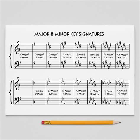 Piano Key Signatures Chart