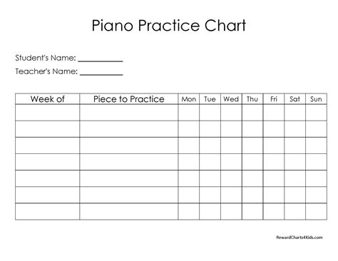 Piano Practice Chart
